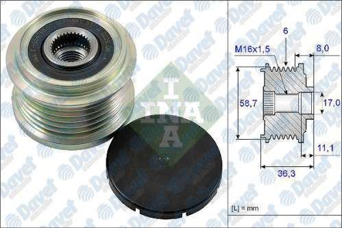 INA 535016010 Alternator Kasnagi Ducato Boxer Jumper Transit Tourneo 2.2hdi 2.2tdci